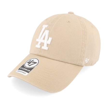47 Brand - Beis unconstructed Gorra - Los Angeles Dodgers MLB Clean Up Khaki Dad Cap @ Hatstore