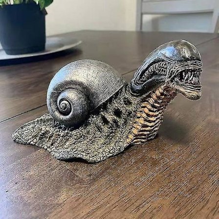 Alien-etana patsas hartsihahmo veistosmalli puutarha piha kodin koristeet koristeet (1 kpl, musta)