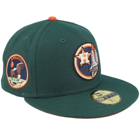 New Era - MLB Green fitted Czapka Z Daszkiem - Houston Astros Asteroid 59FIFTY Apollo Dark Green Fitted @ Hatstore