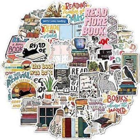 50 kpl Kirjan Tarroja, Tarrat, Lukemisen Tarrat, Kirjalliset Tarrat, Booktok-Tarrat