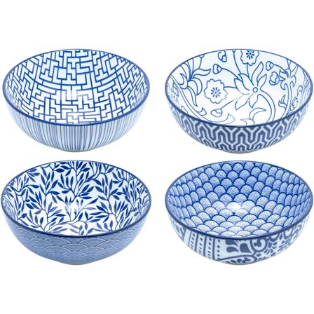 Mareld Akio kulho 14 cm 4 kpl, sininen/valkoinen