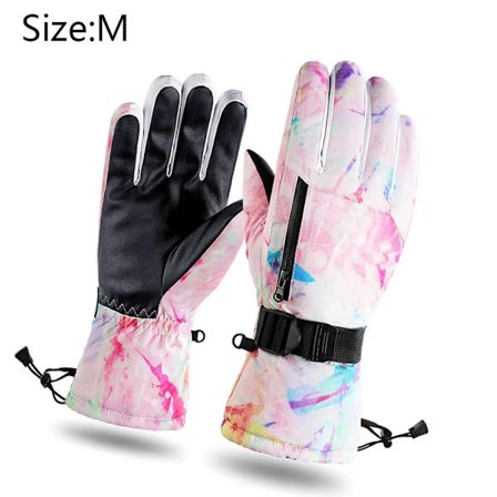 Skidhandskar Vinterhandskar Varma Snowboardhandskar Vinterhandskar Herr Anti-Slip Cykelhandskar (SK17 puder jade pussel, M)