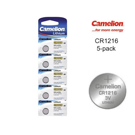 CR1216 5-pack Lithium batterier Camelion CR 1216 3V