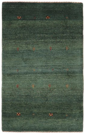Noué À La Main Loribaft Fine Persan Tapis 82X132 De Laine Noir/Vert Foncé Petit