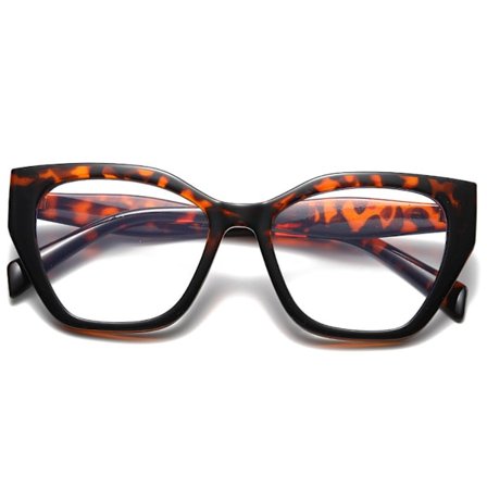 Trendy Cat Eye Briller for Kvinner, Chic & Moderne Design med Fargeskiftende Glass, Lett Polygon Ramme med Anti-Blått Lys Beskyttelse, UV