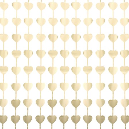 Dörrdraperi Hjärtan Matt Ljusguld