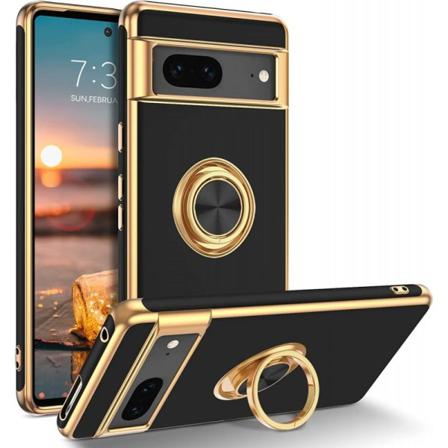 Google Pixel 7 Elegant & Stöttåligt Skal Med Ringhållare Flawles Mörkgrön
