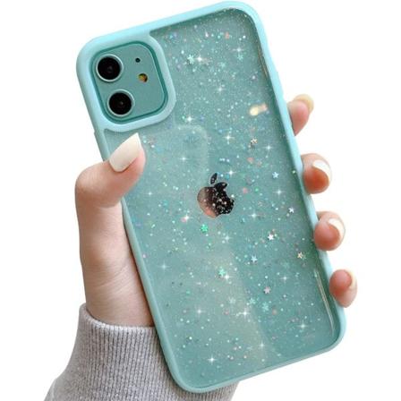 Kompatibel med iPhone 11 Skal, Genomskinlig Glittrande Bling Stjärnglitter Design för Kvinnor Flickor Mjuk TPU Stötsäker Repskyddande Skyddande Skal 