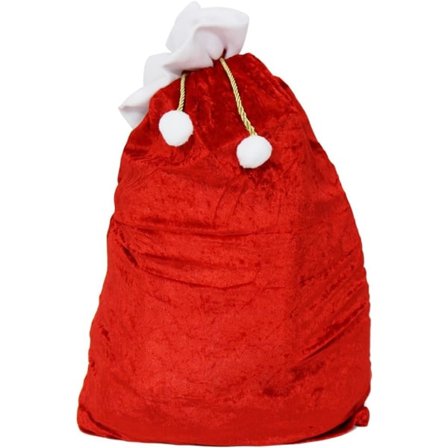 com-four Elegant XXL Julsäck i Sammet med Guldfärgad 1 st