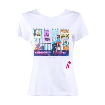 Nenette T-Shirts , Wit , Dames , Maat: S