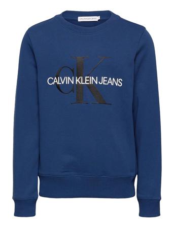 Monogram Logo Sweatshirt Sweat-shirt Genser Blå Calvin Klein