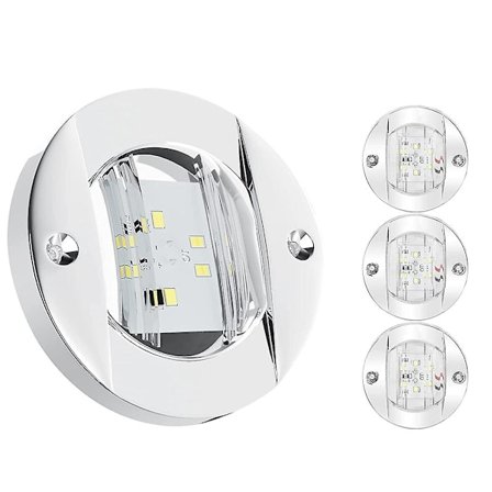 4 kpl veneen sisävalot, 12V LED-vene kannen kohteliaisuusvalo 3' pyöreä valkoinen 6 LED peräpeilin ankkurivalo (FW)