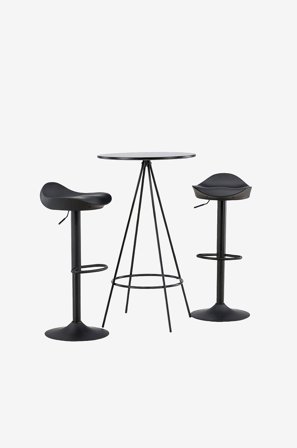 Venture Home - Spisegruppe Bistro med 2 stk. stole Adesto - Sort - Spisegrupper - Fra Homeroom