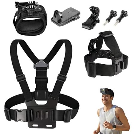 Bryststropp - Tilbehørssett for actionkamera for 360° - Svart