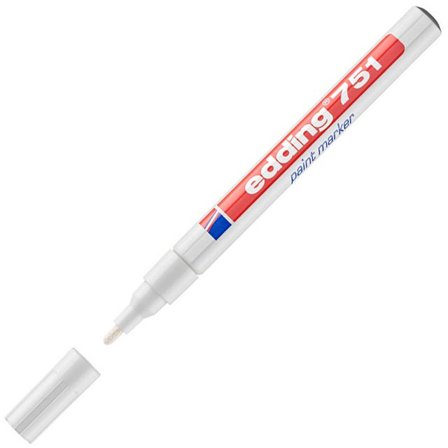 EDDING Märkpenna 751 Paint Marker rund 1-2mm vit - Lyreco - Kontorsmaterial - Pennor - Märkpennor - Rund spets