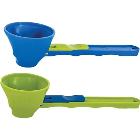 Måleskje trakt uten rester, anti-spille trakt, bærbar trakt, enkelt måleskje, melkepulver trakt