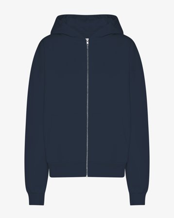 Organic Oversized Zip Hood - Navy Blue 2XL