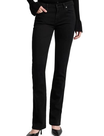 7 For All Mankind Kimmie Straight Rinsed Black - Black - 29 x 33