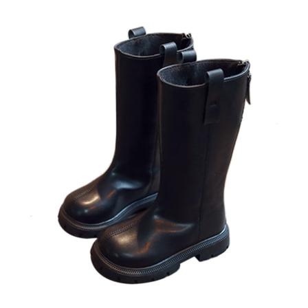 Kids Rund Toe Back Dragkedja Knähöga Stövlar Lågklackade Vinterskor