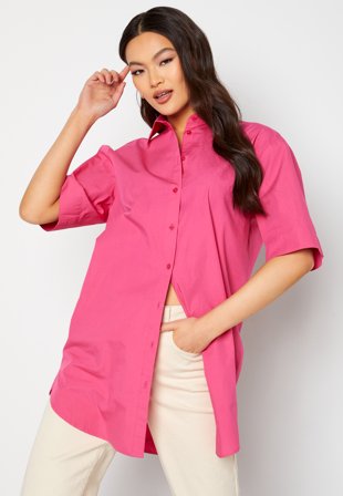 Bubbleroom - Minou ss long shirt - Pink - Kläder