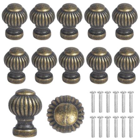 12 stk Møbelknapper Skuffeknapper Bronse Møbelhåndtak Vintage