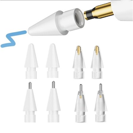 Ersättningsspetsar - 8-pack för Apple Pencil 1/2 Generation/Usb-C/ Pro (2H/5.0/4.0/7.0)