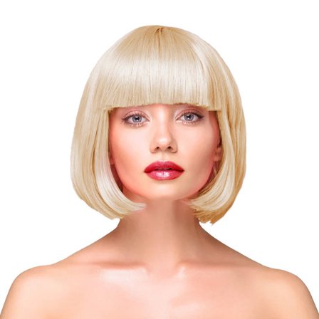 Peruk Kort Rakt Hår - Blond