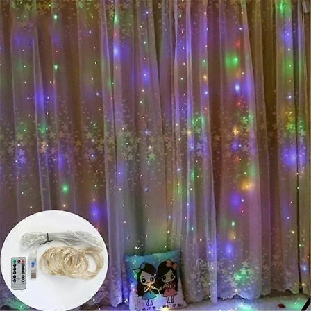 3M LED Lyslenke Garland LED Festong Gardinlampe Fjernkontroll USB Gardin Lyslenker Juledekorasjon For Hjemmet
