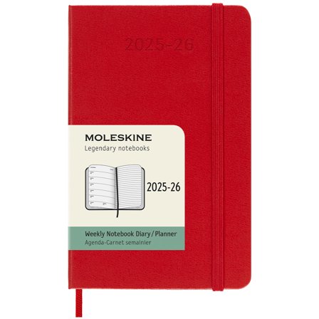 Moleskine Kalender 18M WeekNote Hard Cover Pocket Red