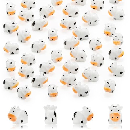 100 stk mini figurer i resin ku miniatyr dyrefigurer fe figur hage miniatyr mose landskap som vises