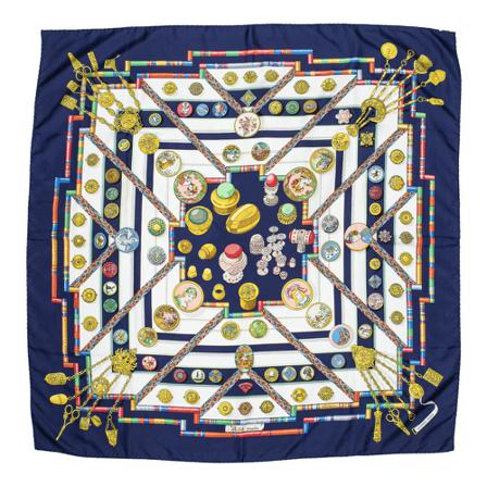 Hermès Vintage, Pre-owned Scarf Blauw, Dames, Maat:ONE Size