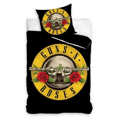 Guns N Roses Bomull Cover Set Enkel Svart/gul
