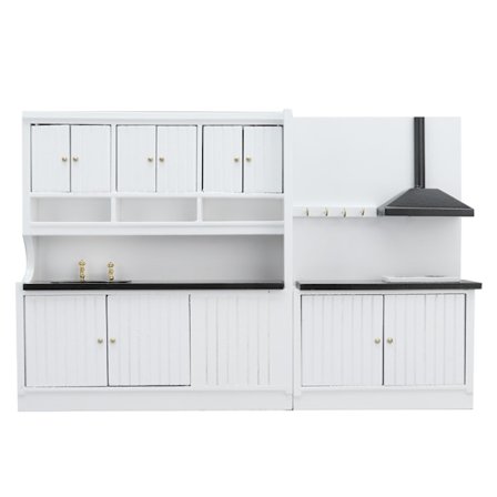 Dukkehus Køkken Fint Håndværk Miniature Model Sød Udseende Mode Træ Dukke Møbler