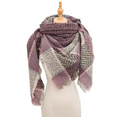Ny höst- och vintersjal Cirkelgarn Borst Förtjockad Pläd fyrkantig halsduk scarfgirl1054SF 135cm