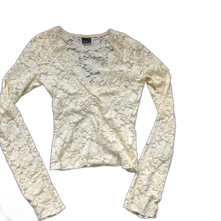 Gul spetsblus med omlott