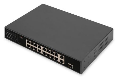 Digitus 16 Port 10/100 Mbps PoE Switch 16 x10/100Mbps PoE RJ45 Ports1x GE RJ451x SFP