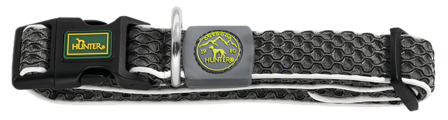 Hunter - Hundehalsbånd Hilo Vario Basic Mesh antracitt M-L 33-50cm - Hund - Halsbånd - ZOO.no
