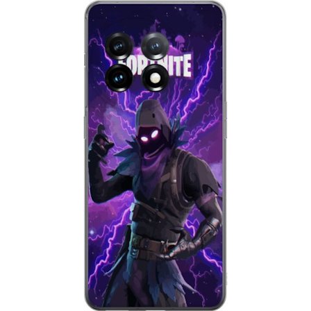 Kompatibelt Mobildeksel til OnePlus OnePlus 11R Karakter i mørk lilla energistorm med glødende øyne, intense lynnedslag og futuristisk atmosfære s