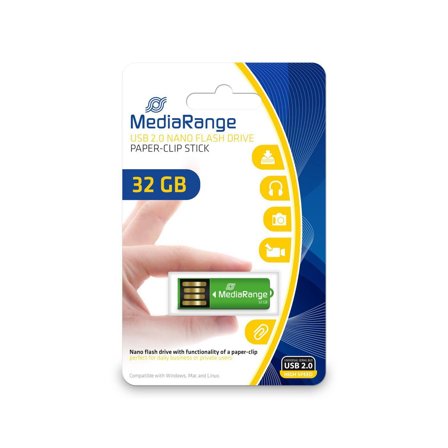 MediaRange USB Nanostick 32GB m. Klammerf F-FEEDS