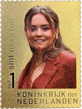 Sint Maarten - Prinsesse Ariane - Postfrisk frimærke i 24 karat guld