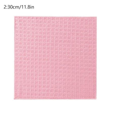 Opvaskeklud Waffle-vævet Håndklæde Ultra Blødt Absorberende Håndklæde Vaskelap Husholdning Køkken Rengøringsklud Værktøj Pink 2