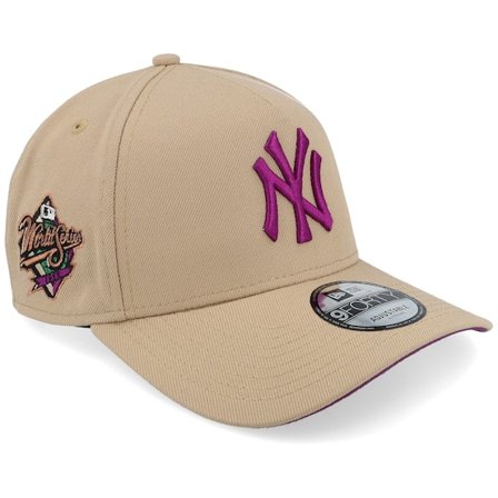 New Era - MLB Beige adjustable Cap - New York Yankees 9FORTY World Series 98 Camel/Grape A-Frame Adjustable @ Hatstore
