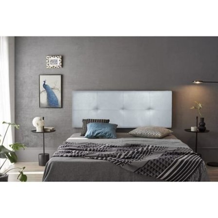 Cala sänggavel i silver konstläder 160