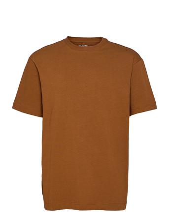 Slhloosegilman220 Ss O-Neck Tee S Brown Selected Homme