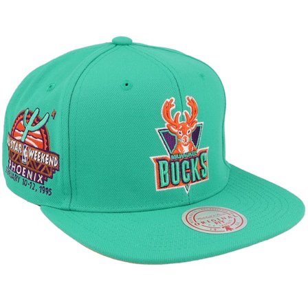 Mitchell & Ness - NBA Grün snapback Cap - Milwaukee Bucks Desert Green Teal Snapback @ Hatstore