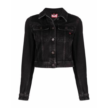 Diesel, Denim Jackets Zwart, Dames, Maat:S