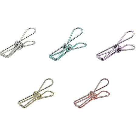 25 kappaleen pakkaus pieniä kultaisia monikäyttöisiä pyykkipoikia, 5 väriä