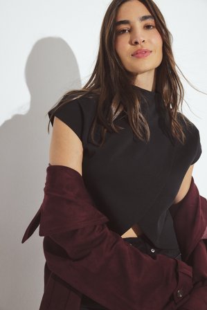 NA-KD Überlappung oben - Oberteile - Schwarz - L (EU 42-44)