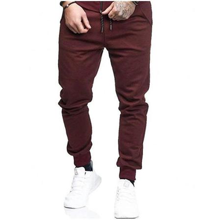Stretch Träningsbyxor Med Dragsko För Män Wine Red 3xl