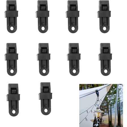 10 stk. presenningclips, vindsikre skyggekludsplastikclips, genanvendelige presenningklemmer, markisepresenningklemmer til baldakin udendørs camping (